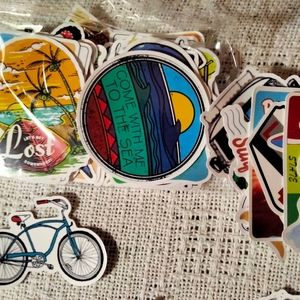 Waterproof beach-ey stickers